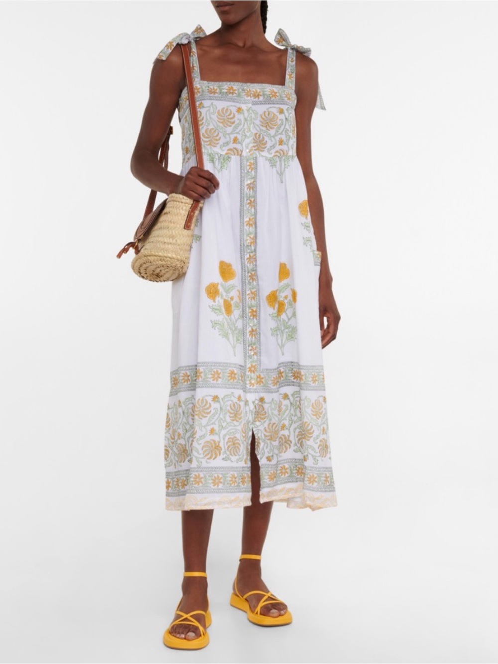 Juliet Dunn Tie Strap Summer Dress